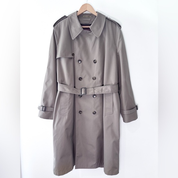 Vintage The Men’s Store All Weather Beige Belted Trench Rain Coat Size 44 Tall